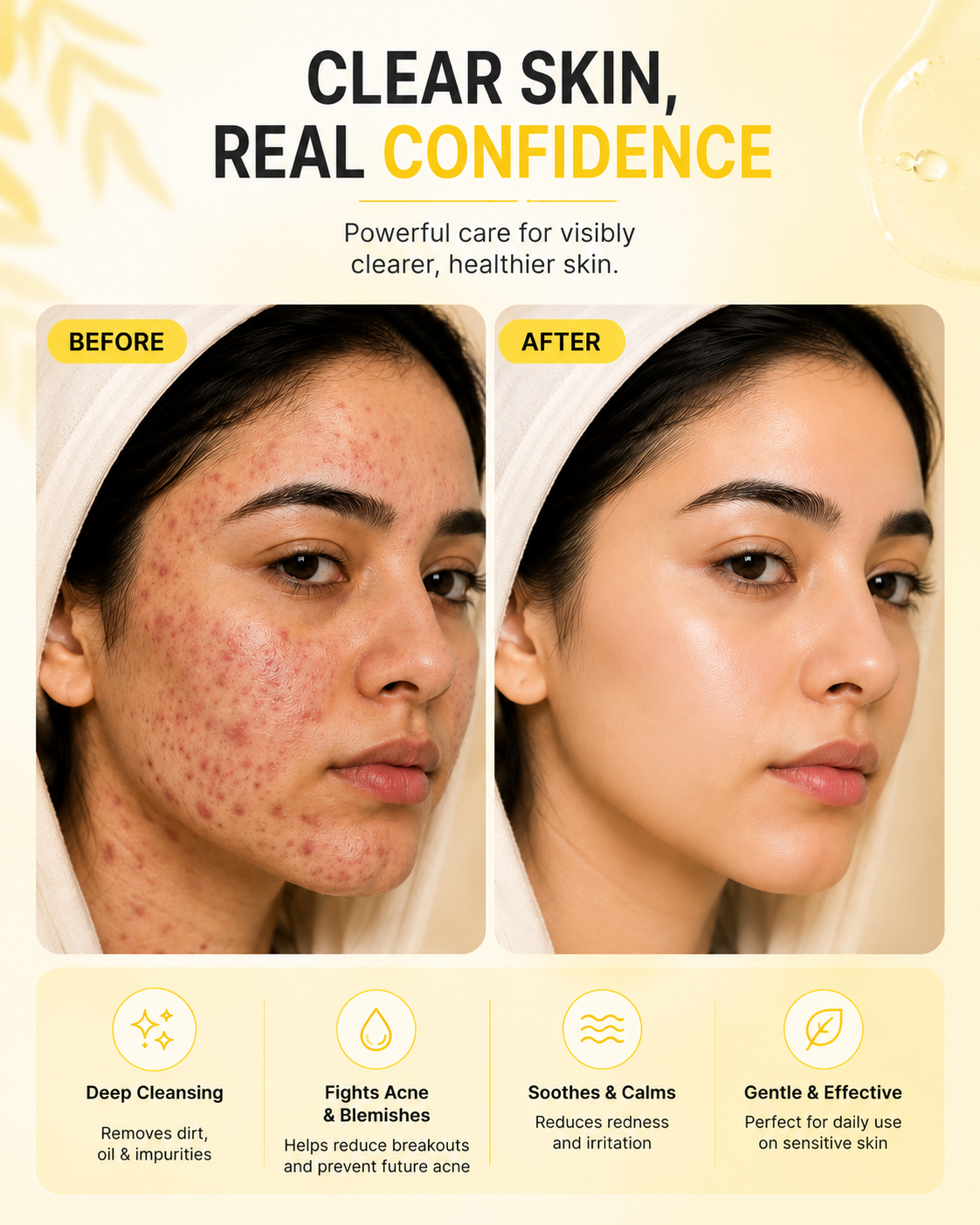 4 in 1 Acne Treatment Wash For Oily, Acne and Blackheads | Quantity 100ml